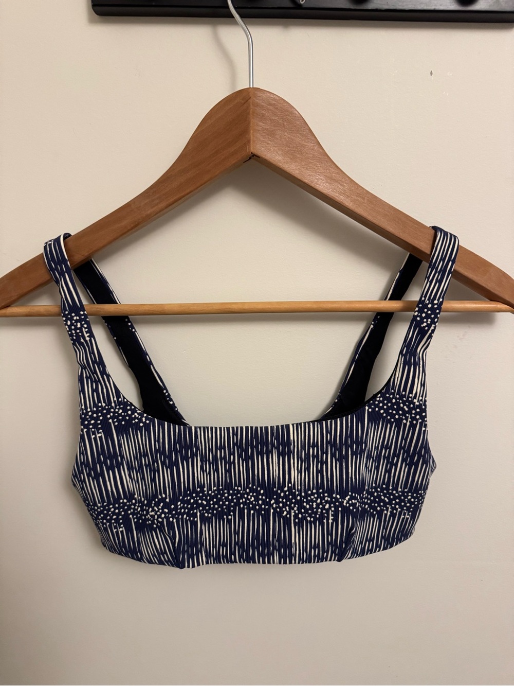 The Upside- Navy and White Printed Sports Bra